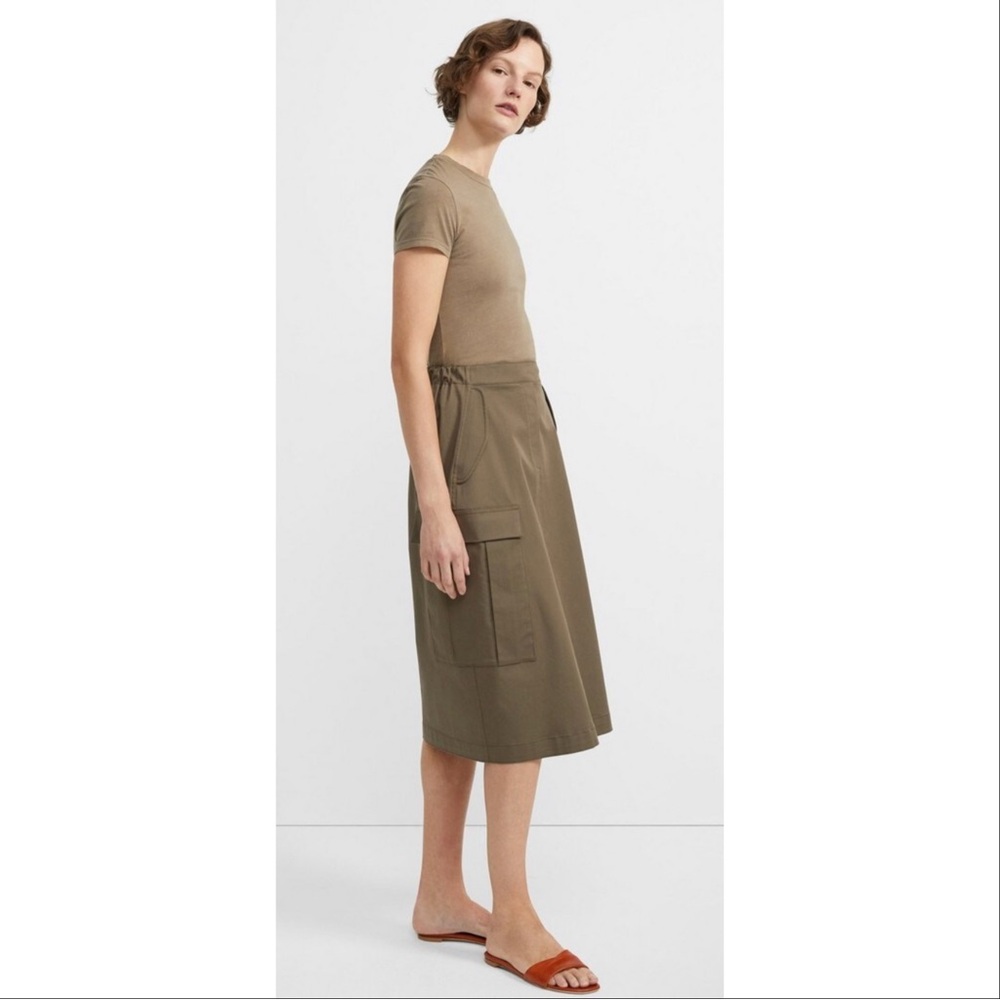 Theory Khaki Cargo Skirt Brown Utility Office Fall Autumn School Teacher Neutral